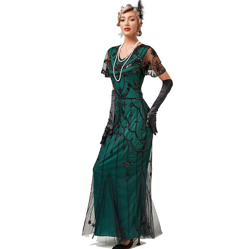1920s Flapper Dresses Roaring 20s Vintage Sequin Mermaid Evening Gowns