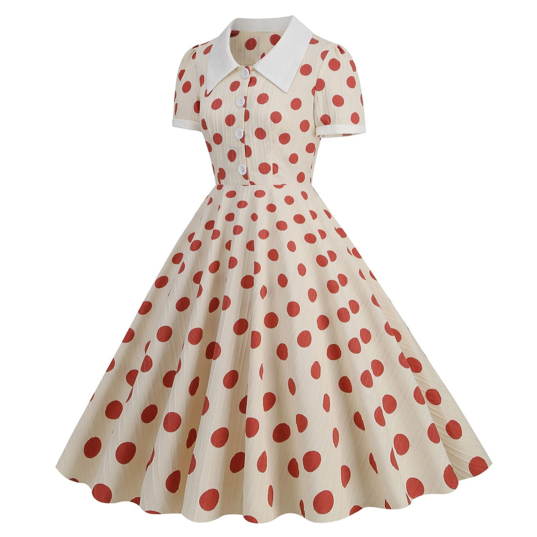 Women 50s Vintage Dresses Polka Dot Dress Audrey Hepburn Swing Dress