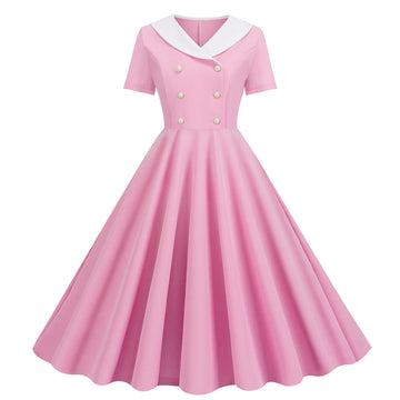 Women's 1950s Vintage Audrey Hepburn Style Cocktail Swing Costume Dresses