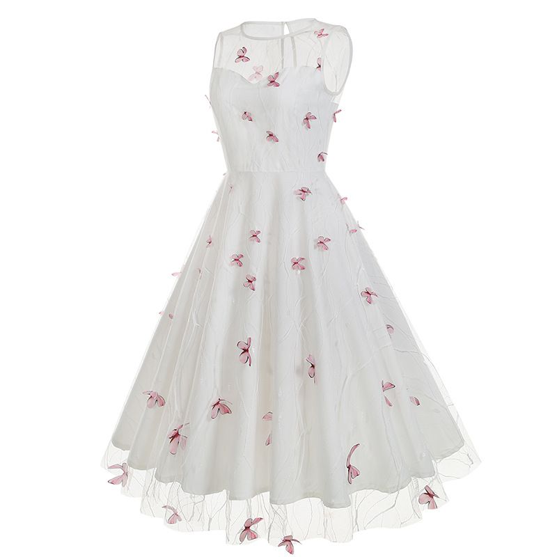 Women's 1950s Vintage Dress Butterfly Retro Prom Swing A Line Dress