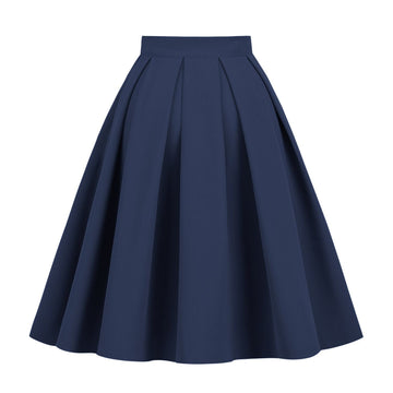 Women's Pleated 1950s Vintage Skirt Floral Print A-line Midi Skirts