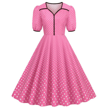 Women's Vintage Retro Polka Audrey Dress 1950s Cocktail Dress