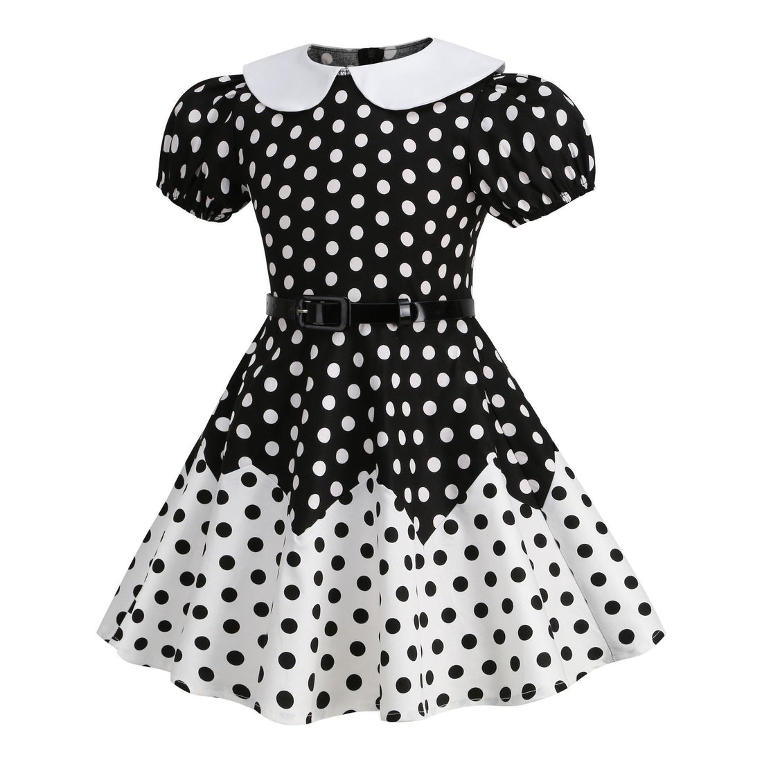 Girls 50s Vintage Dress Rockabilly Swing Party Dresses with Belt