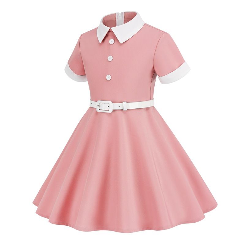 Girls Kids 50s 60s Vintage Rockabilly Swing Dress Party A-line Dresses