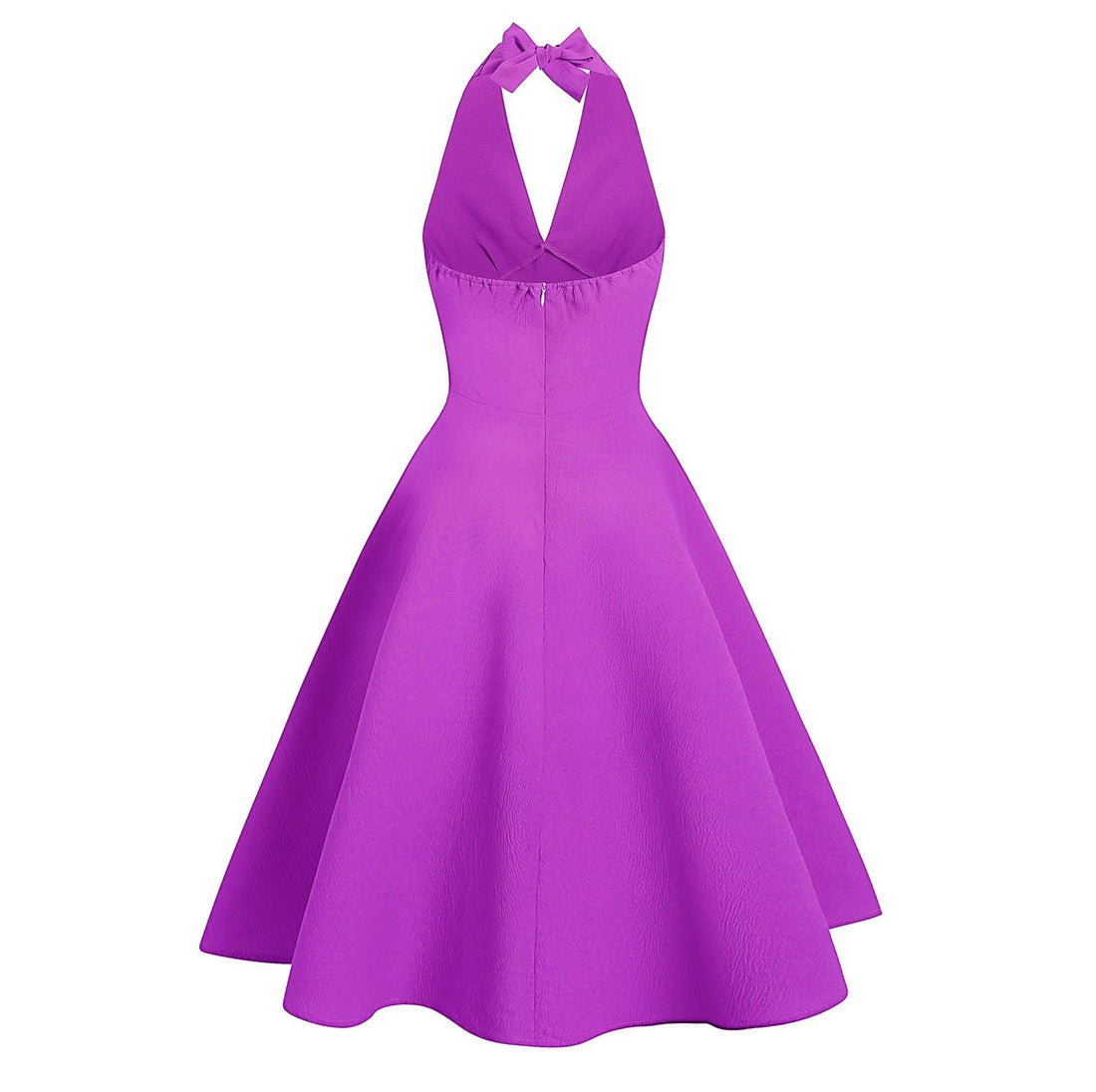 Women 50s Vintage Halter Dress Sexy V Neck 1950s Prom Tea Party Dresses