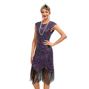 Women's Flapper Dresses 1920s Vintage Beaded Fringed Great Gatsby Dress Roaring 20s