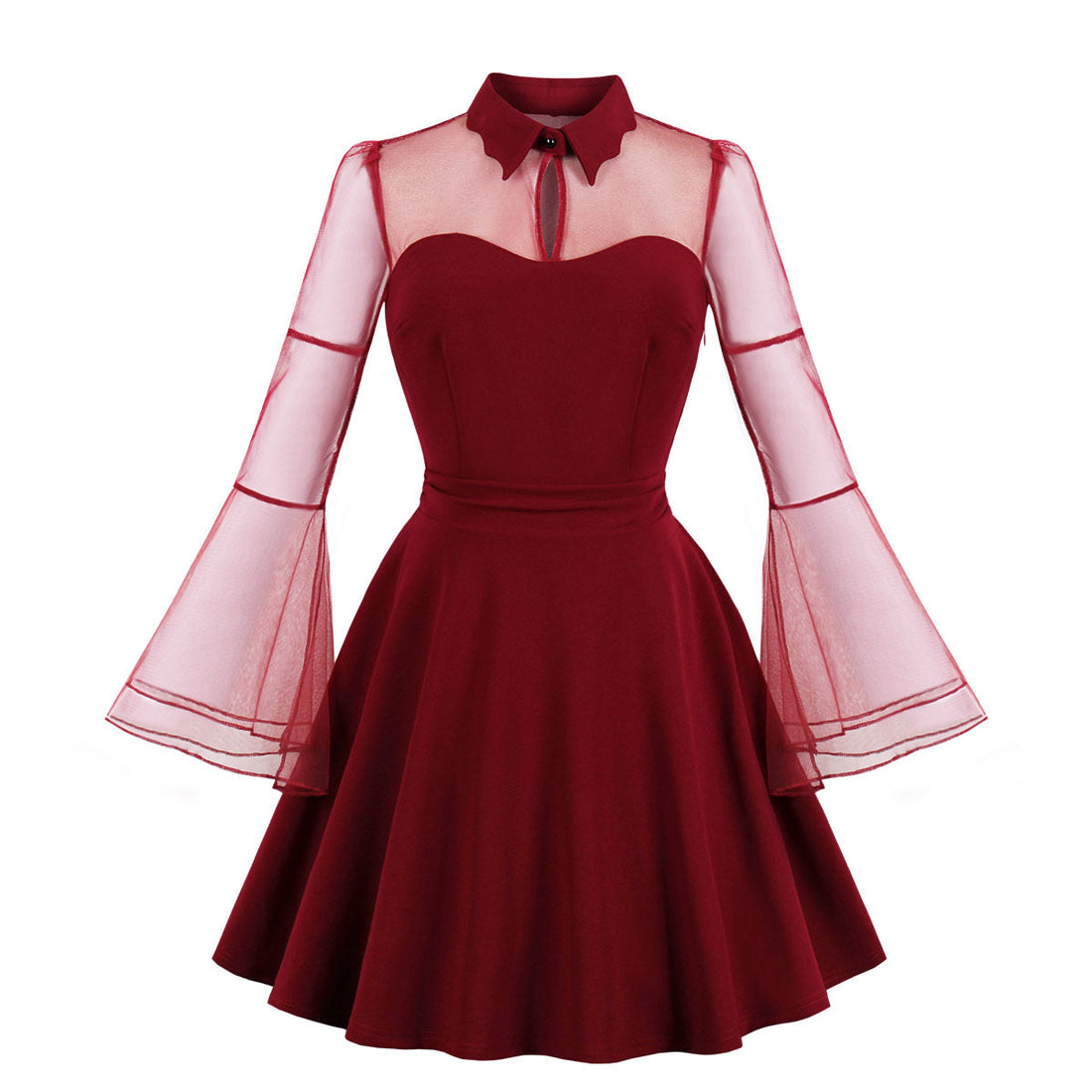 Women's Plus Size Lace Witchy Gothic 40s 50s Retro Vintage Dress